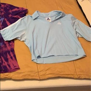 Light Blue Adidas Cropped Tee